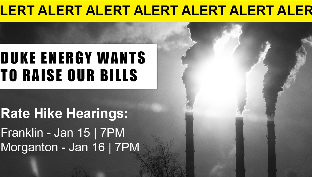 On Jan. 15, tell the NC Utilities Commission: No Rate Hikes for Dirty Energy!