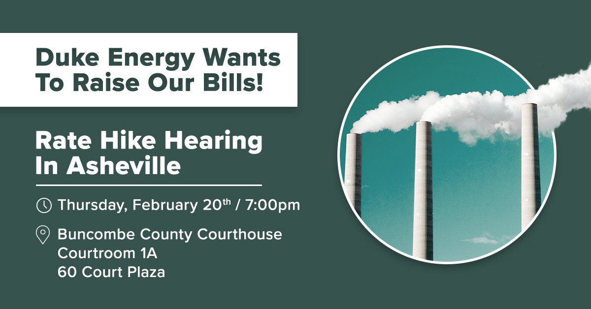 Duke Energy Rate Increase Hearing Comes to Asheville Feb. 20