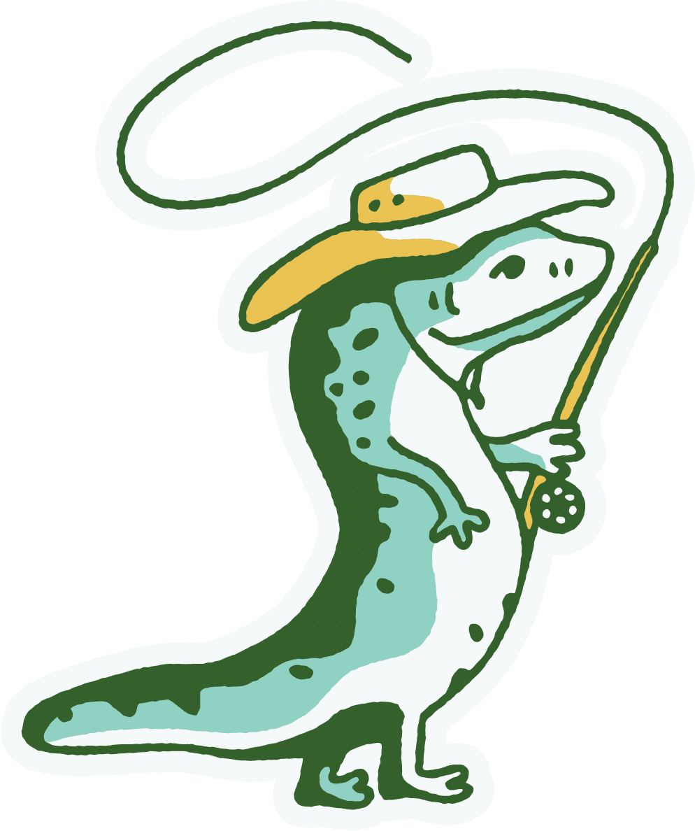 Fishing Salamander Illustration