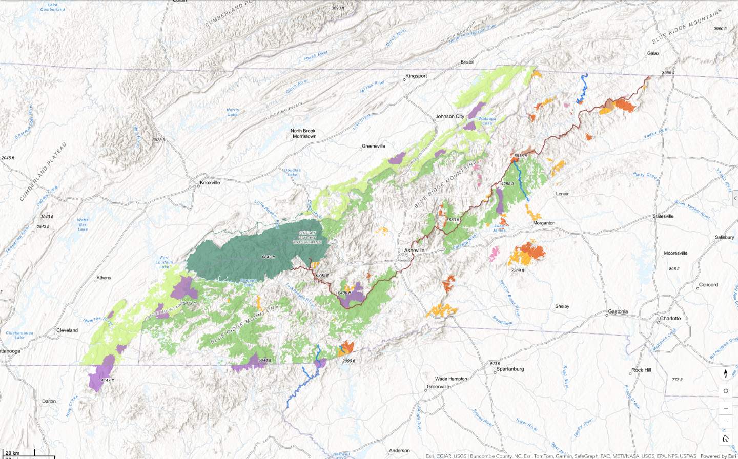 Public Lands of the Southern Blue Ridge