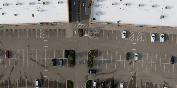 nearly empty parking lot