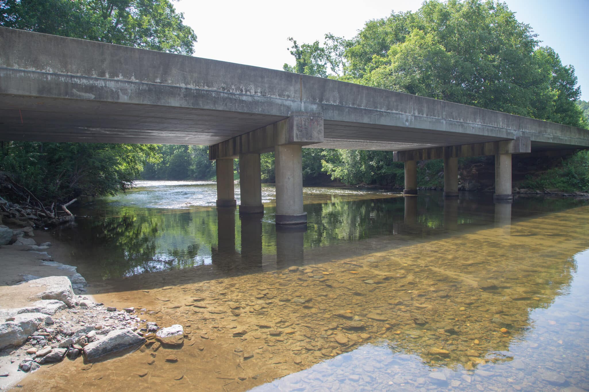 French Broad River at newly renovated Lyons Mountain River Access site in Rosman